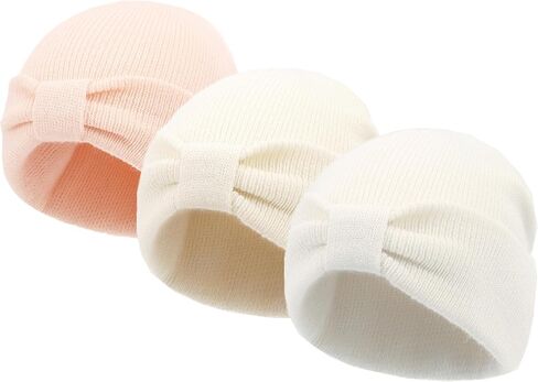 Baby Beanie with Cute Bow Infant Toddler Cuffed Beanies Winter Warm Infant Hat Newborn Winter Hat in Saudi Arabia