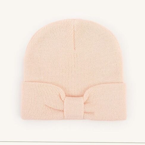 Baby Beanie with Cute Bow Infant Toddler Cuffed Beanies Winter Warm Infant Hat Newborn Winter Hat in Saudi Arabia