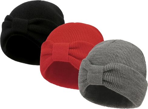 Baby Beanie with Cute Bow Infant Toddler Cuffed Beanies Winter Warm Infant Hat Newborn Winter Hat in Saudi Arabia