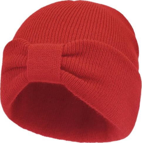 Baby Beanie with Cute Bow Infant Toddler Cuffed Beanies Winter Warm Infant Hat Newborn Winter Hat in Saudi Arabia