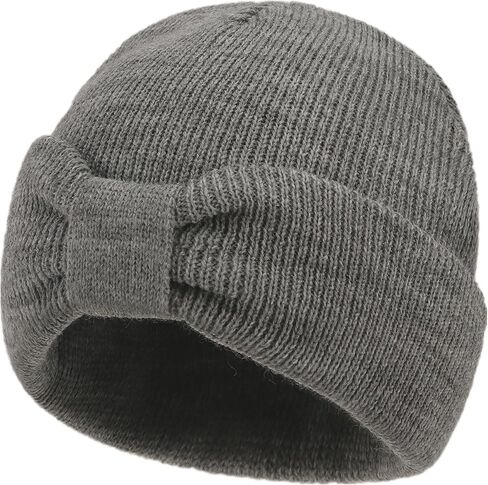 Baby Beanie with Cute Bow Infant Toddler Cuffed Beanies Winter Warm Infant Hat Newborn Winter Hat in Saudi Arabia