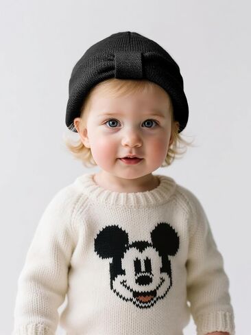 Baby Beanie with Cute Bow Infant Toddler Cuffed Beanies Winter Warm Infant Hat Newborn Winter Hat in Saudi Arabia