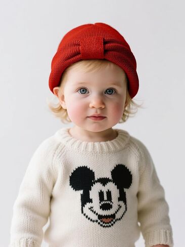 Baby Beanie with Cute Bow Infant Toddler Cuffed Beanies Winter Warm Infant Hat Newborn Winter Hat in Saudi Arabia
