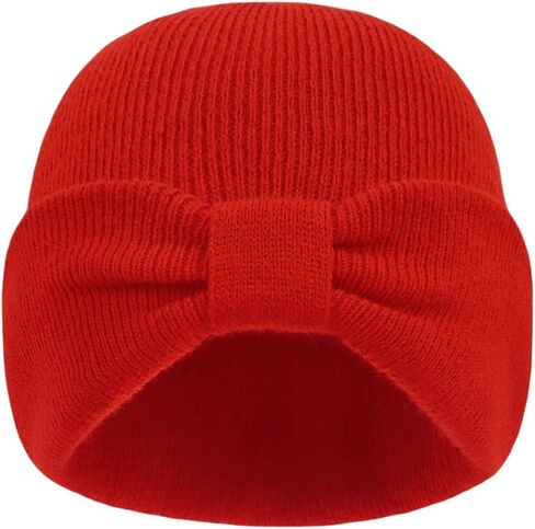 Baby Beanie with Cute Bow Infant Toddler Cuffed Beanies Winter Warm Infant Hat Newborn Winter Hat in Saudi Arabia
