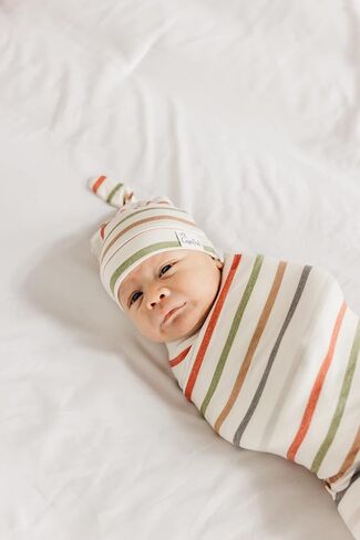 Copper Pearl Baby Beanie Hat Top Knot Stretchy Soft Linus in Saudi Arabia