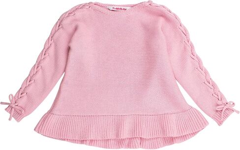 RuffleButts Girls Ruffle Hem Lace Up Sweater in Saudi Arabia