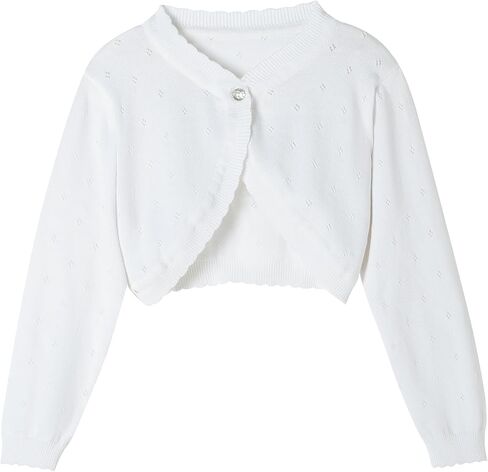 Girls Cardigan Toddler Baby Bolero Shrug Sweater Knit Crop Jacket Long Sleeve Button Closure in Saudi Arabia