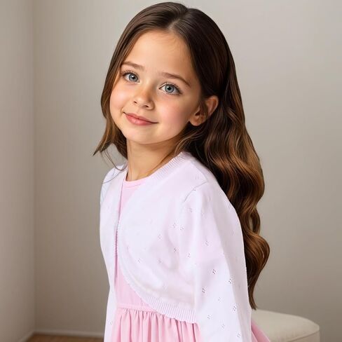 Girls Cardigan Toddler Baby Bolero Shrug Sweater Knit Crop Jacket Long Sleeve Button Closure in Saudi Arabia