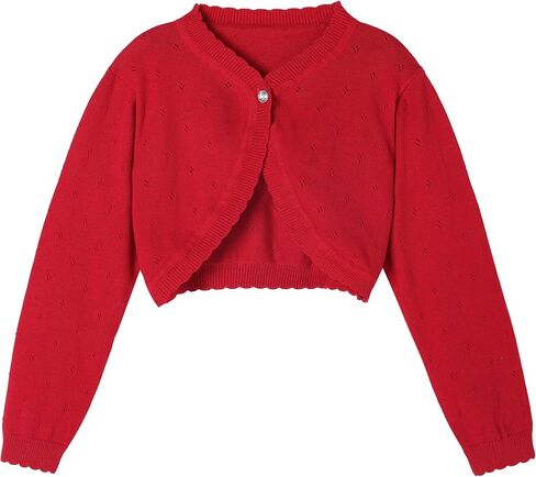 Girls Cardigan Toddler Baby Bolero Shrug Sweater Knit Crop Jacket Long Sleeve Button Closure in Saudi Arabia