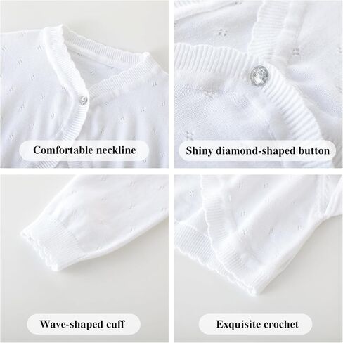Girls Cardigan Toddler Baby Bolero Shrug Sweater Knit Crop Jacket Long Sleeve Button Closure in Saudi Arabia
