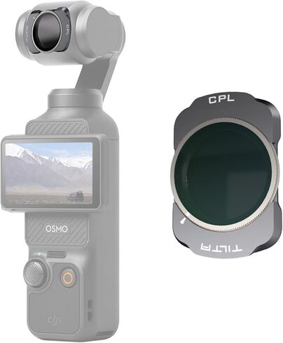 فلتر مستقطب دائري Tilta متوافق مع DJI Osmo Pocket 3 - يحد من الانعكاسات والوهج للحصول على ألوان نابضة بالحياة | أداة مغناطيسية | زجاج بصري فائق النحافة للصور والفيديو in Kuwait