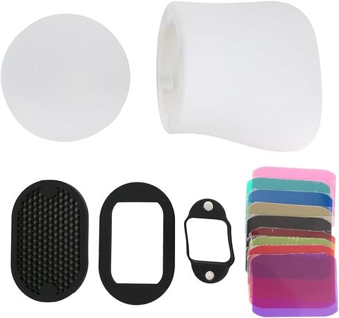 مجموعة مرشحات Softbox لمصباح الكاميرا، ناشر محمول خفيف الوزن مع شبكة خلية النحل لـ Speedlight TTL - مادة متينة، سهلة التركيب، مثالية للماكرو والصور الشخصية in Kuwait
