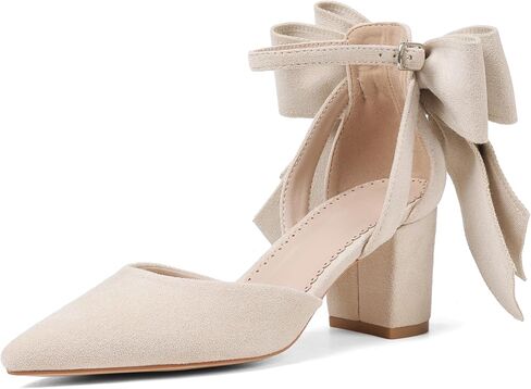 حذاء نسائي أسود بمقدمة مدببة وحزام الكاحل وكعب عالي مكتنز فستان الزفاف in Kuwait