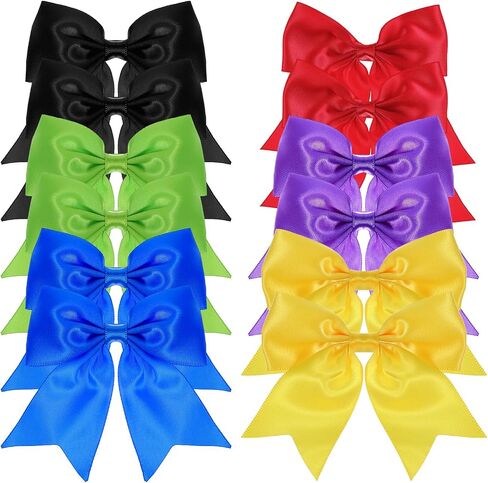 12 Pcs Girls Hair Bows Large Grosgrain Ribbon Cheer Bows with Alligator Hair Clips Stylish Accessories for Little Girls Teens Babies Toddlers Accessory in Saudi Arabia