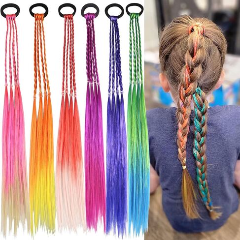 6 Hair Accessories Color Braided Hair Temperament Hair Rings - Ponytail Bun Hair Accessories (6pcs Colors are random) in Saudi Arabia