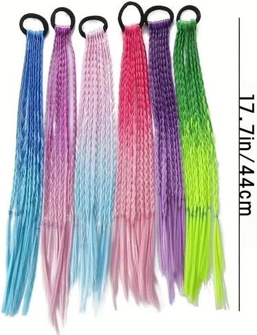 6 Hair Accessories Color Braided Hair Temperament Hair Rings - Ponytail Bun Hair Accessories (6pcs Colors are random) in Saudi Arabia
