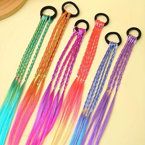 6 Hair Accessories Color Braided Hair Temperament Hair Rings - Ponytail Bun Hair Accessories (6pcs Colors are random) in Saudi Arabia