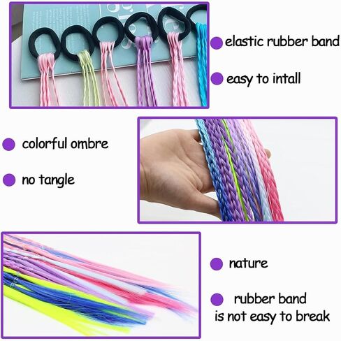 6 Hair Accessories Color Braided Hair Temperament Hair Rings - Ponytail Bun Hair Accessories (6pcs Colors are random) in Saudi Arabia