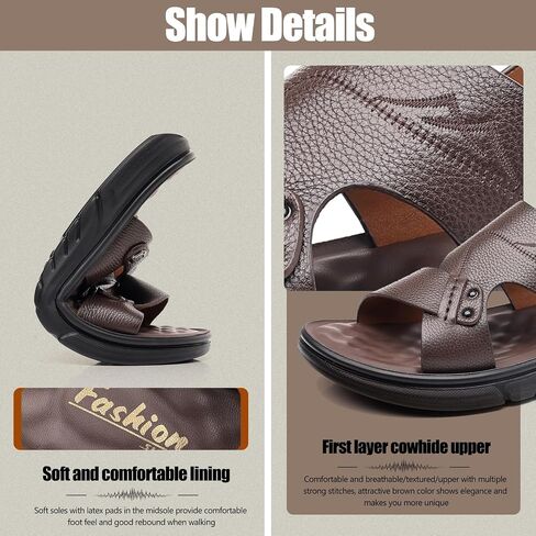 Men's Athletic Hiking Walking Sandals Non-Slip Water Resistant Lightweight Comfortable Beach Shoes, Men's Leather Sport Sandals, Breathable Waterproof Outdoor Athletic in Saudi Arabia