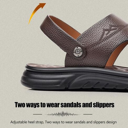 Men's Athletic Hiking Walking Sandals Non-Slip Water Resistant Lightweight Comfortable Beach Shoes, Men's Leather Sport Sandals, Breathable Waterproof Outdoor Athletic in Saudi Arabia