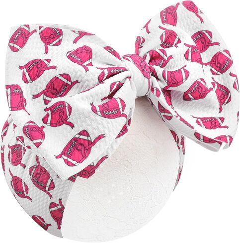 YanJie 7’’ Baby Girl Bows Leopard Print Hot Pink Headbands for Girls Light Pink Bow Toddler Hair Accessories Newborn Infant Baby Hair Wrap in Saudi Arabia