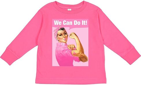 تي شيرت Inktastic Rosie Riveter Cancer Tattoo للأطفال الصغار بأكمام طويلة in Kuwait