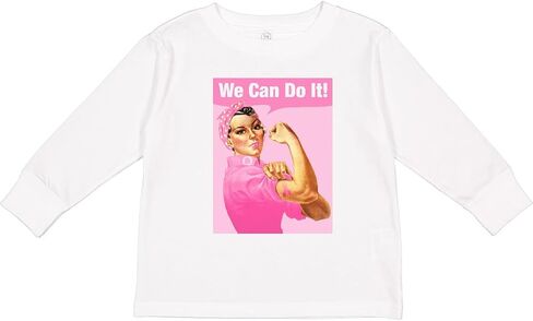 تي شيرت Inktastic Rosie Riveter Cancer Tattoo للأطفال الصغار بأكمام طويلة in Saudi Arabia