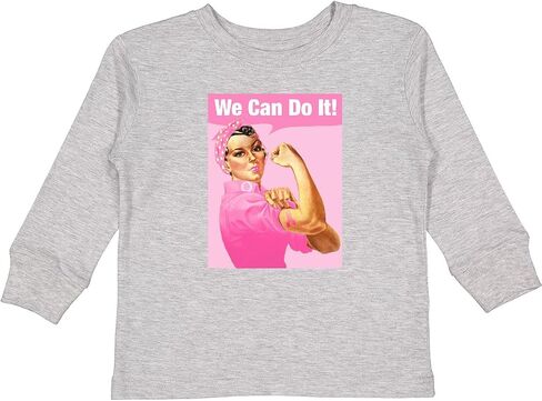 تي شيرت Inktastic Rosie Riveter Cancer Tattoo للأطفال الصغار بأكمام طويلة in Kuwait