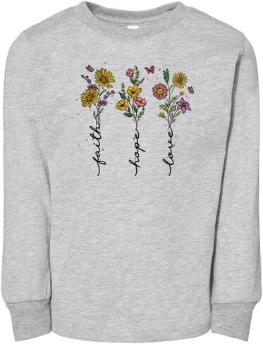 Christian Faith Hope Love Toddler Kids Long Sleeve T-Shirt in Saudi Arabia