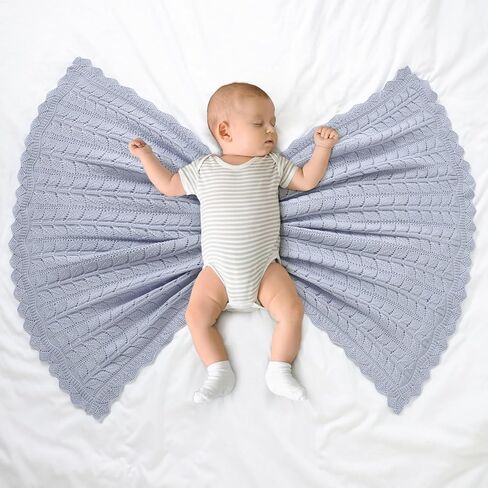 Neiwech Cotton Baby Blanket Knit Soft Cozy Lightweight Stroller Crib Nursery Receiving Swaddling Blankets for Infants Newborn Boys Girls Pink 30x40 Inch in Kuwait