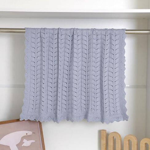 Neiwech Cotton Baby Blanket Knit Soft Cozy Lightweight Stroller Crib Nursery Receiving Swaddling Blankets for Infants Newborn Boys Girls Pink 30x40 Inch in Kuwait