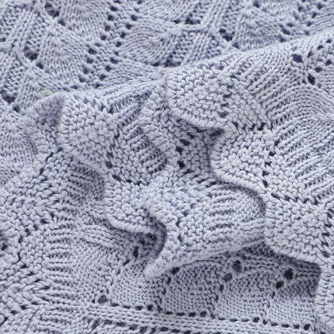 Neiwech Cotton Baby Blanket Knit Soft Cozy Lightweight Stroller Crib Nursery Receiving Swaddling Blankets for Infants Newborn Boys Girls Pink 30x40 Inch in Kuwait