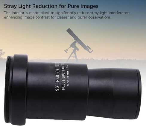عدسة بارلو PUSOKEI 5X، ملحق تلسكوب متعدد الطبقات بالكامل مقاس 1.25 بوصة مع خيط M42 لكاميرا DSLR وعدسة التلسكوب والتصوير الفلكي in Saudi Arabia