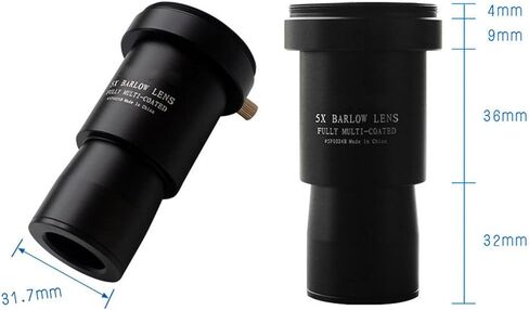 عدسة بارلو PUSOKEI 5X، ملحق تلسكوب متعدد الطبقات بالكامل مقاس 1.25 بوصة مع خيط M42 لكاميرا DSLR وعدسة التلسكوب والتصوير الفلكي in Saudi Arabia