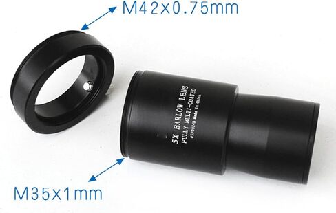 عدسة بارلو PUSOKEI 5X، ملحق تلسكوب متعدد الطبقات بالكامل مقاس 1.25 بوصة مع خيط M42 لكاميرا DSLR وعدسة التلسكوب والتصوير الفلكي in Saudi Arabia