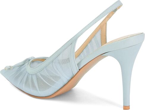Slingback Heels for Women Pointed Toe Mesh Stiletto Heels With Bow Tie Wedding Party Bride Dress Pumps Shoes in Saudi Arabia