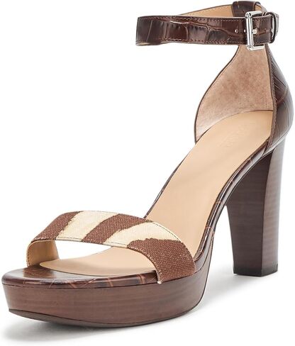 Lauren Ralph Lauren Women's Sylvia Zebra-Print-Trim Embossed Sandal Heeled in Saudi Arabia