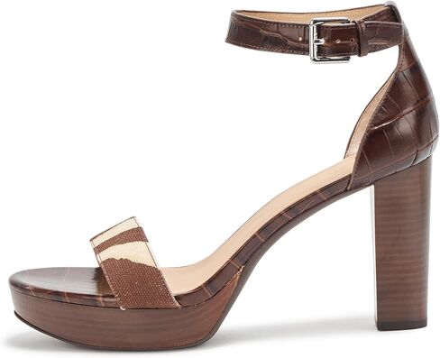 Lauren Ralph Lauren Women's Sylvia Zebra-Print-Trim Embossed Sandal Heeled in Saudi Arabia