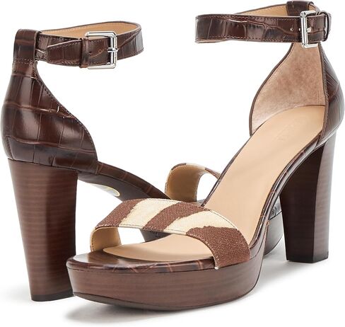 Lauren Ralph Lauren Women's Sylvia Zebra-Print-Trim Embossed Sandal Heeled in Saudi Arabia
