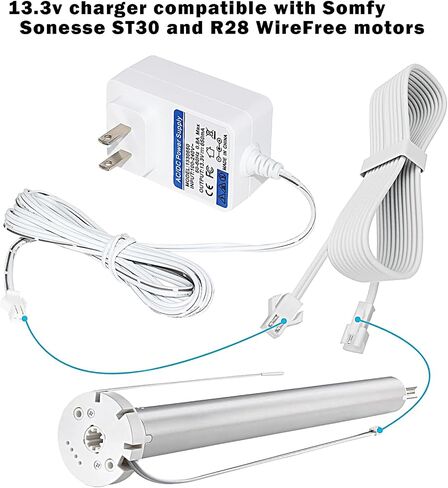 شاحن 13.3 فولت متوافق مع شاحن Soness Wirefree Plug-in 9020672 لمحركات ST30 وR28، شاحن بطارية ليثيوم أيون مدمج وفعال مع كابل وصول ممتد - شحن لمدة 8 ساعات in Kuwait