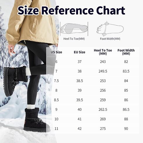 Toupin Women's Classic Platform Mini Snow Boots - Faux Suede Slip-On & Lace-Up Winter Booties with Sherpa Lining, Anti-Slip Thick Sole Ankle Boots in Saudi Arabia