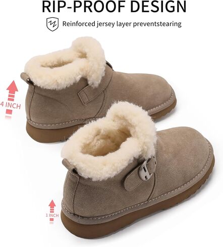 WOJWSKI Snow Boots for Women Suede Anti-Slip Warm Fur Lined Women's Winter Ankle Booties Waterproof Outdoor Boots Comfortable Shoes in Kuwait