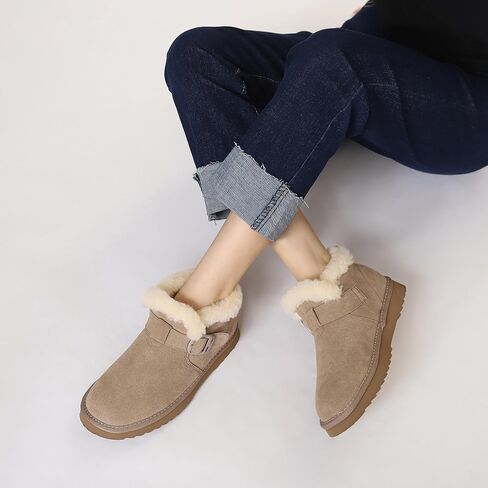 WOJWSKI Snow Boots for Women Suede Anti-Slip Warm Fur Lined Women's Winter Ankle Booties Waterproof Outdoor Boots Comfortable Shoes in Kuwait