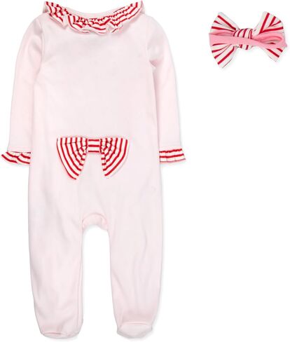 Baby Footie Bodysuit Headband or Hat 2 Piece Set – Christmas Thanksgiving Zip-Up Outfit,Holiday Pajamas for Infants in Saudi Arabia