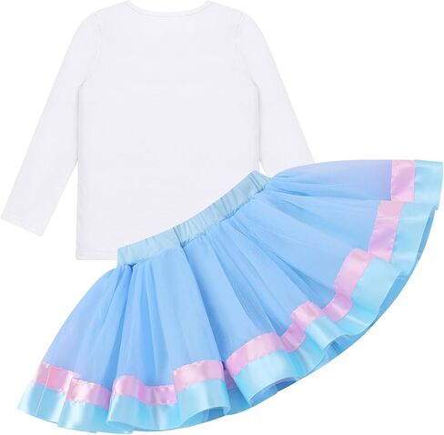 Toddler Girl Birthday Party Outfit Long Sleeve Tutu Dog Ears Hair Clips Set Photo Shoot 12 Months - 6T in Saudi Arabia