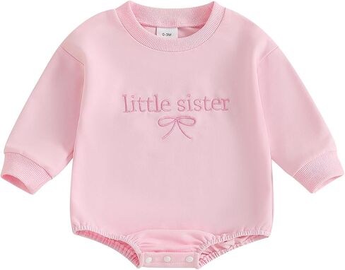 Toddler Baby Girl Sister Matching Outfit Little Sister Romper Bodysuit Big Sister Sweatshirt Pullover Top in Saudi Arabia