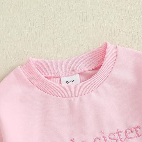 Toddler Baby Girl Sister Matching Outfit Little Sister Romper Bodysuit Big Sister Sweatshirt Pullover Top in Saudi Arabia