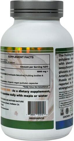 Birch Polypore Supplement (1000mg) - 120 Capsules in Saudi Arabia