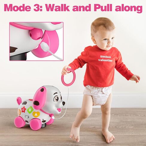 Musical Baby Toys 6-12 Months, 1st Birthday Girl Gifts for One Year Old, 6 7 8 9 10 12-18 Months Toy for Baby Gift, Bilingual Crawling Walking Puppy Toy for 1 Year Old, ABC,123s, Music in Saudi Arabia