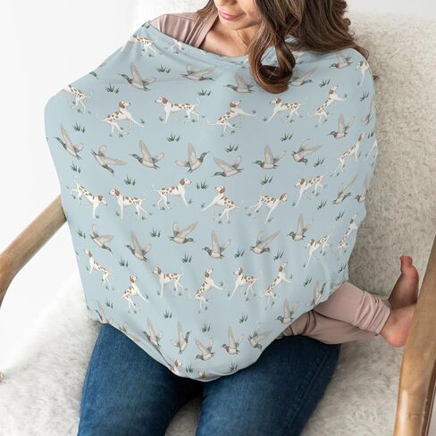 Camouflage Duck Hunting Car Seat Cover for Babies Green Mallard Ducks Plaids Stretchy 5-in-1 Cover Adjustable Car Canopy Cover Wild Ducks Nursery Breathable Nursing Cover-Up in Saudi Arabia